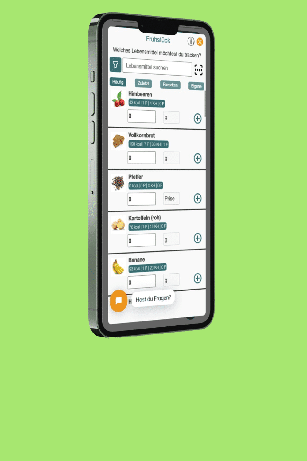 Food Tracking mit der Ernährungs-App von Natty Gains