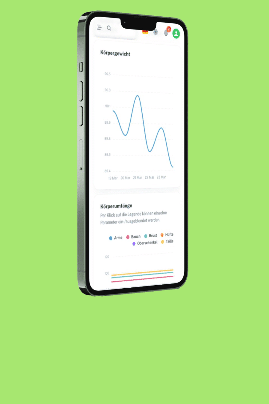 Weight diary in the Natty Gains nutrition app