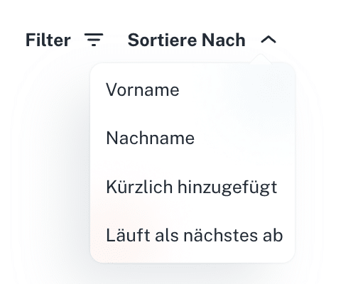 Filter and sort customer overview