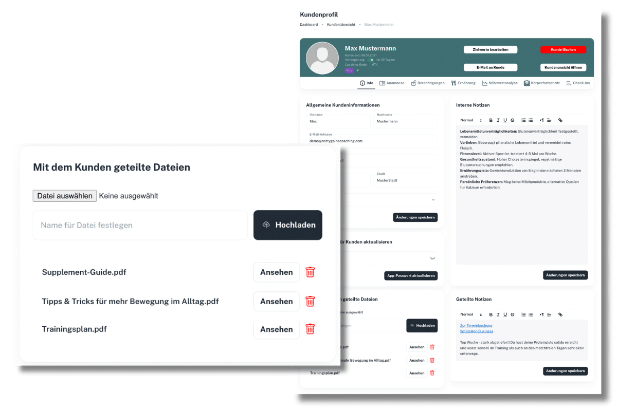 Dokumente individuell hochladen - für einzelne Kunden